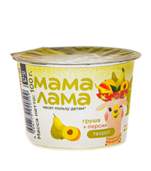 Изображение 0509 Творог Мама Лама 3,8% 100г Персик-Груша