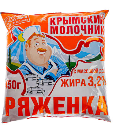 Изображение 6164 Ряженка Крымский молочник 3,2%, 450гр пленка