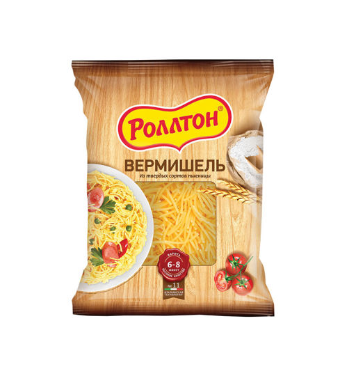 Изображение 8254 Макароны традиционные Вермишель Роллтон 400г пакет