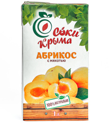 Изображение 1186 Сок Абрикосовый с мякотью Соки Крыма 1л т/п