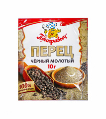 Изображение 0919 Перец черный молотый 10гр ТМ "Приправыч"