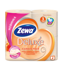 Изображение 5769 Туалетная Бумага Zewa Delux Персик 3слоя 4рул