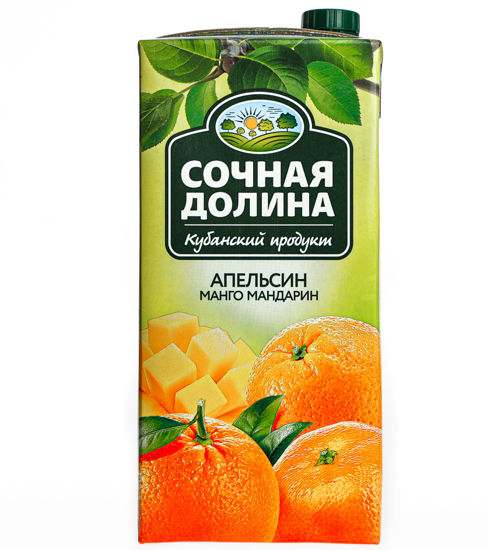 Изображение 0292 Сокосодержащий напиток из апельсинов, манго и мандаринов ТМ Сочная Долина 1,93 л.