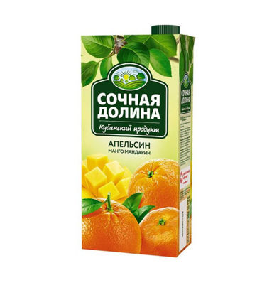Изображение 0278 Сокосодержащий напиток из апельсинов, манго и мандаринов ТМ Сочная Долина 0,95 л.