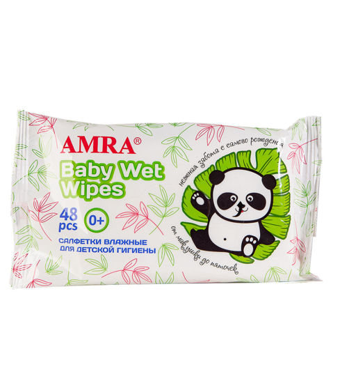 Изображение 6556 Салфетки влажные AMRA д/детской гигиены 48шт