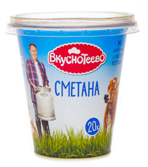 Изображение 6584 Сметана Вкуснотеево 300г 20% стакан