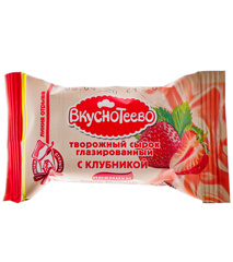 Изображение 1855 Сырок творож. глаз. Вкуснотеево Премиум с клубникой 40г 15% пленка