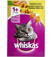 Изображение 5119 ТМ Whiskas Сух. 350 гр Паштет Курица/Индейка 364сут 11 в паке