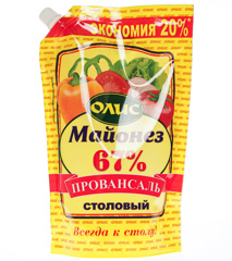 Изображение 5975 Майонез ОЛИС РОССИЯ Провансаль стол.67% д\пак 700 мл. *15