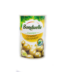 Изображение 4631 Оливки зеленые с косточками Bonduelle крышка-ключ 314мл
