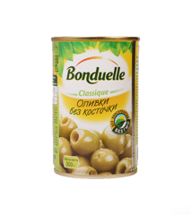 Изображение 4648 Оливки зеленые без косточек Bonduelle крышка-ключ 314мл