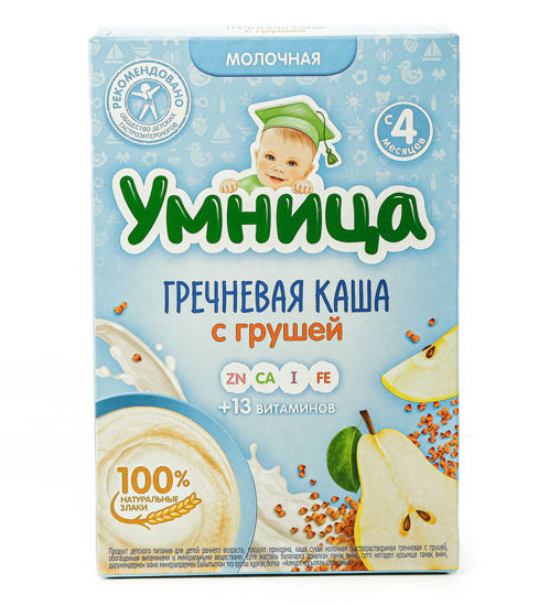 Изображение 6186 Каша Молочная Гречневая с грушей 200гр, ТМ "Умница", 365дней