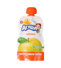 Изображение 8885 Пюре фруктовое Агуша Яблоко 90г.*10  дой-пак,365 дней