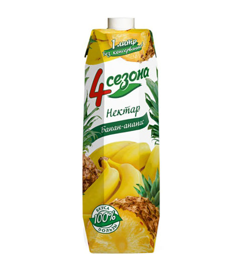 Изображение 0523 Нектар "4 Сезона" Банан-Ананас, 1л