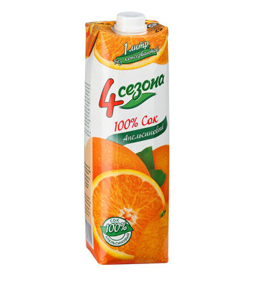 Изображение 0104 Сок "4 Сезона" Апельсиновый, 1л