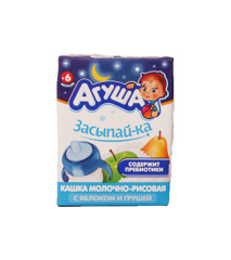 Изображение 9929 Каша "Агуша" Засып-ка 2,7% Рисовая Яблоко-Груша 200мл, с 6 мес.
