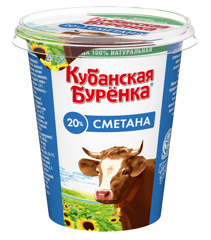 Изображение 4299 Сметана 20% Кубанская Буренка 300г
