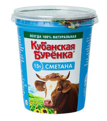 Изображение 4312 Сметана 15% Кубанская буренка 300г