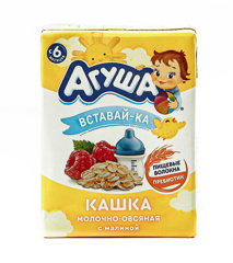 Изображение 4381 Каша "Агуша" Вставай-ка 2,5% МолОвсян Малина 200мл, с 6 мес., 180дн.