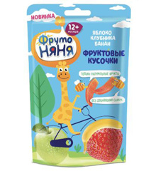 Изображение 8592 Фруктовые кусочки из яблок клубники и бананов ФН 15г м/у
