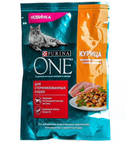 Изображение 8506 ONE STERILCAT GiG Chkn&GrnB 26x75g RU 720 дней