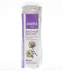Изображение 2459 Косметические ватные диски Amra 80шт м/у