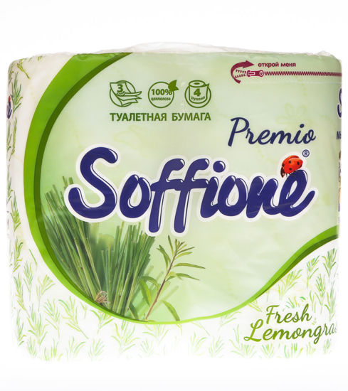 Изображение 0501 Туалетная бумага Soffione Premio Lemongrass 3сл. 4шт