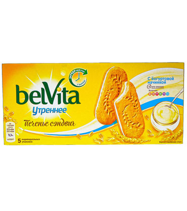 Изображение 2025 Печенье BelVita утреннее сэндвич витамин. с цельными злаками  и йогуртовой нач. 253 гр