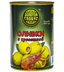 Изображение 6352 Оливки "Золотой Глобус" с креветкой 280гр