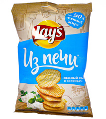 Изображение 8142 Чипсы Из Печи Нежный Сыр Зелень Lays 85г