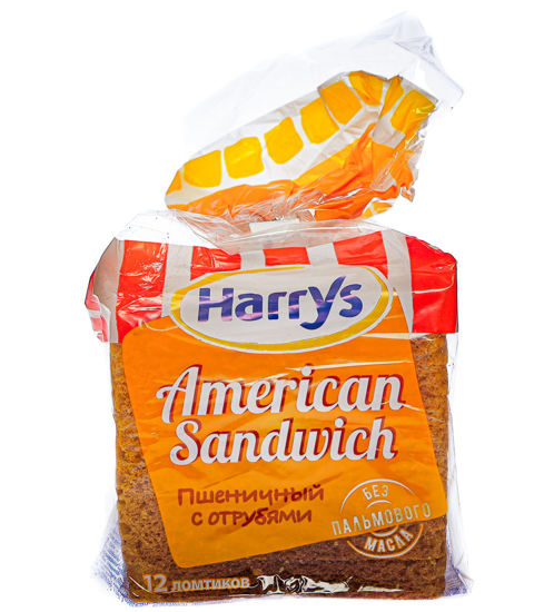 Изображение 6064 Сaндвичный Хлеб "Harry's" пшеничный с отрубями/Уро/0.515/10