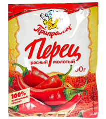 Изображение 2616 Перец красный молотый 50гр ТМ "Приправыч" (ШОУ БОКС 20шт)