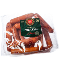 Изображение Говяжьи сосиски вар.мясн.продукт кат.А охл. ГОСТ (н/о уп.газ) кг