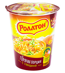 Изображение 9459 Лапша Роллтон Горячая порция с говядиной 70гр стак.