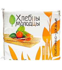 Изображение 0454 Хлебцы МОЛОДЦЫ цельнозерновые 100г. ПШЕНИЧНО-РЖАНЫЕ