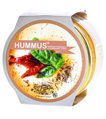 Изображение 1651 Хумус с вялеными томатами и прованскими травами ст/б 200г ТМ Полезные продукты