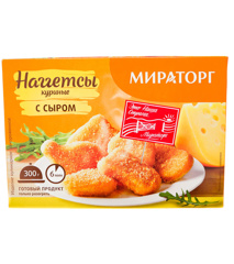 Изображение Наггетсы куриные с сыром 300г*12 (3,6кг) Мираторг