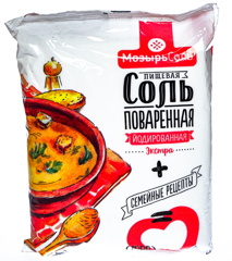 Изображение 3072 Соль пищевая экстра Йодированная МозырьСоль 1кг п/э