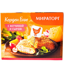 Изображение Кордон-блю с ветчиной и сыром 405г*10 (4,05кг) Мираторг Запад