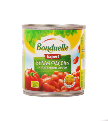 Изображение Фасоль белая в томатном соусе Bonduelle крышка-ключ 212мл