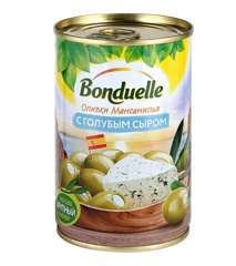 Изображение Оливки фаршированныеолубым Bonduelle сыром 314мл