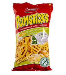 Изображение ЛОРЕНЦ соломка карт. 100г СМЕТАНА "Pomsticks" (20шт)