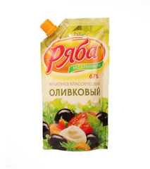 Изображение Майонез "Классический Оливковый",экспорт 67%,ДПД 200гр. ТМ "Ряба"6 мес