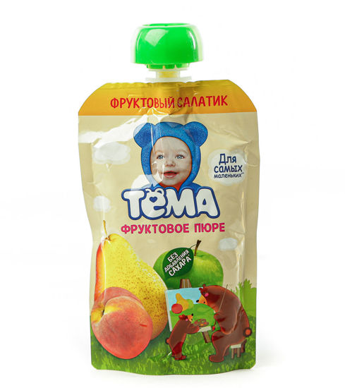 Изображение Тема Пюре фруктовоеомогениз. Фруктовый салат 90г Дойпак