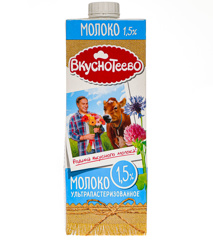 Изображение Молоко ультрапаст. Вкуснотеево 950г 1,5% ТБ Сквэр