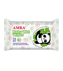 Изображение Салфетки влажные освеж для детей Amra 72шт