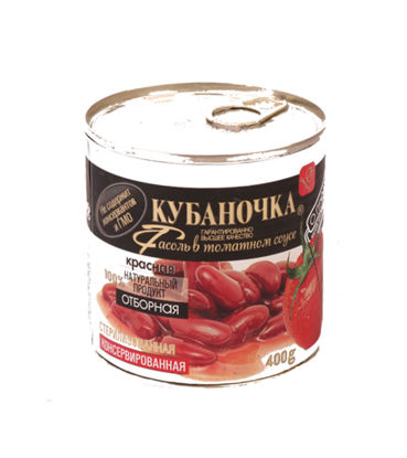 Изображение Фасоль в томатном соусе красная "Кубаночка" ж/б 400г