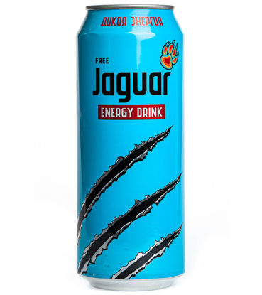 Изображение Напиток безалкогольный энергетическийазированный Ягуар Фри, 0,5 л. ж/б