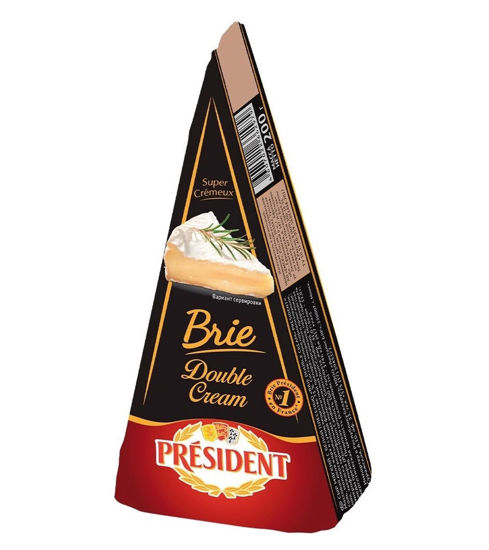 Изображение Сыр мягкий с белой плесенью "BRIE DOUBLE CREAM" PRESIDENT 73% 200г
