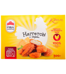 Изображение 5381 Наггетсы "С сыром" зам 300г. Кулин изд жарен из мяса цып-бр, форм в панир (фас флоу)